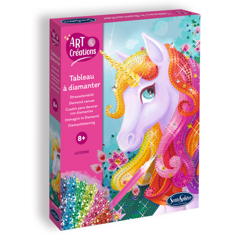Kit d'art créatif DIY : Canevas à diamanter Licorn