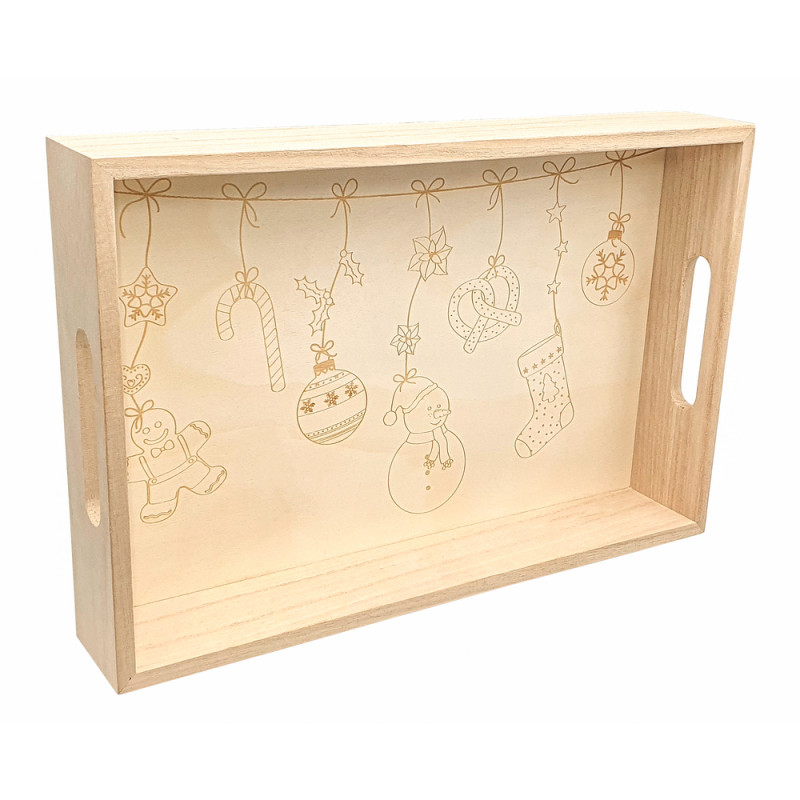 Plateau en bois à décorer 30x20x5 cm