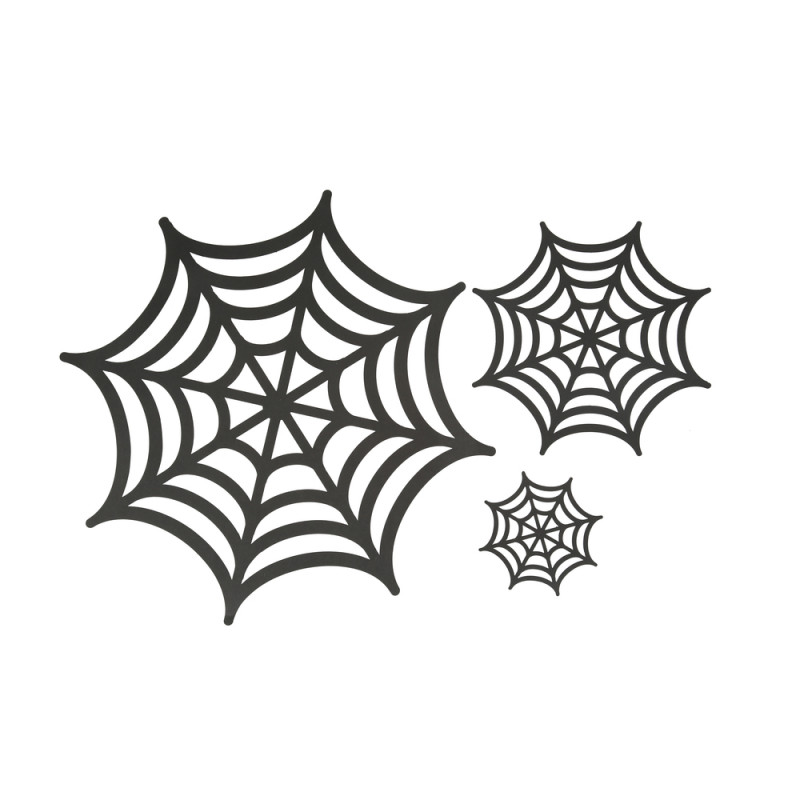 Toiles d'araignée noires x 3