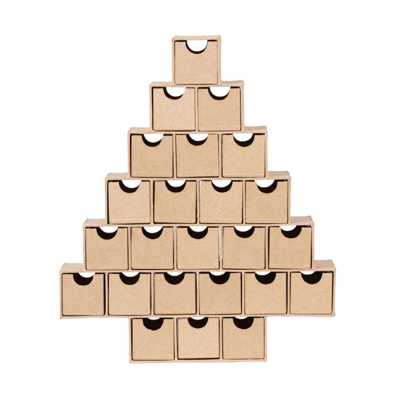 Calendrier de l'Avent DIY : Sapin - 30x5xH. 35cm