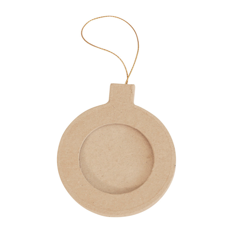 Cadre, boule de Noël à décorer DIY, coloris nature