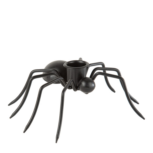 Bougeoir araignée Halloween, coloris noir - 6x15,5