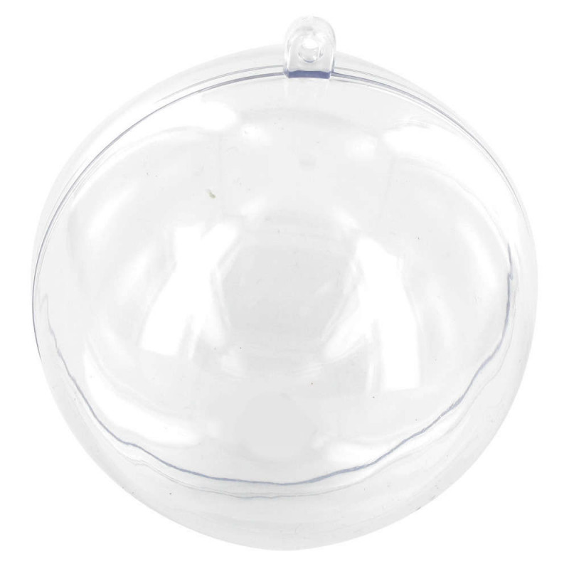 Boule plastique transparent 8 cm