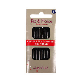 Aiguilles tapisserie bout rond x10, t. 18-22