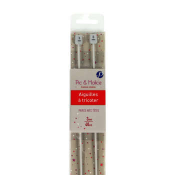 Aiguilles à tricoter 3mm - L. 40 cm
