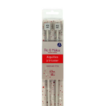 Aiguilles à tricoter 4,5mm - L. 40 cm