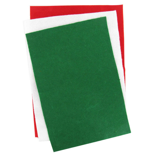 Feuilles feutrine aux couleurs de Noël, assortimen