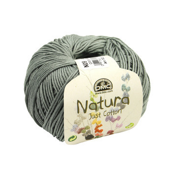 Pelote Natura en fil de coton grise pour aiguilles