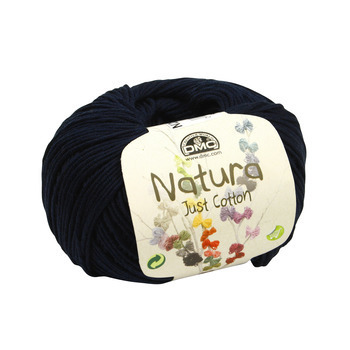 Pelote Natura en fil de coton bleue pour aiguilles