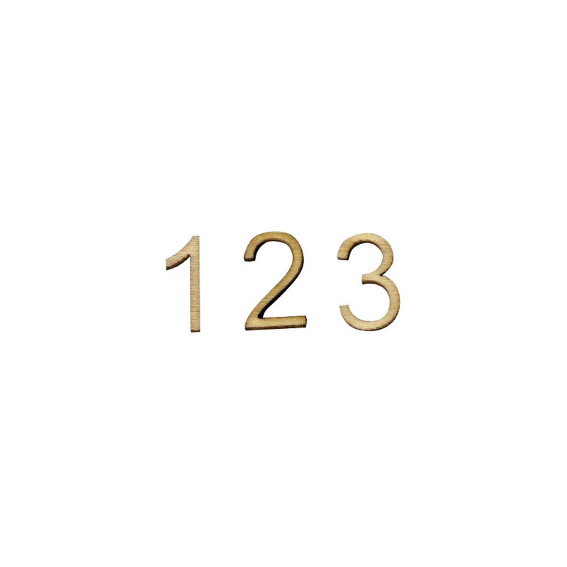 Attaches parisiennes, en bois x24 - Chiffres de 1