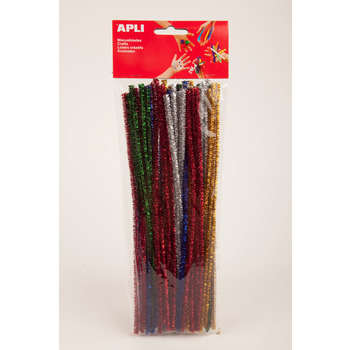 Sachet de 50 chenilles brillantes (30 cm), coloris