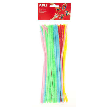 Sachet de 50 chenilles (30cm), couleurs fluo assor