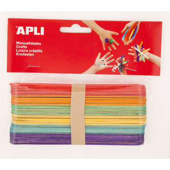 Sachet de 40 batons, en bois coloré L. 15 x l. 1,8