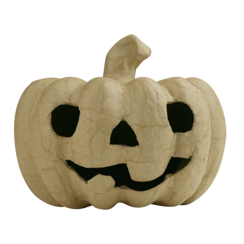 Citrouille, en papier mâché à décorer - L. 11cm