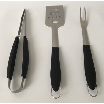 Ustensiles pour barbecue en inox de 45 cm de long