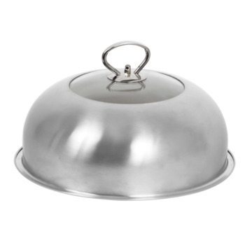 Cloche de cuisson vitrée en inox - 27x27x15 cm
