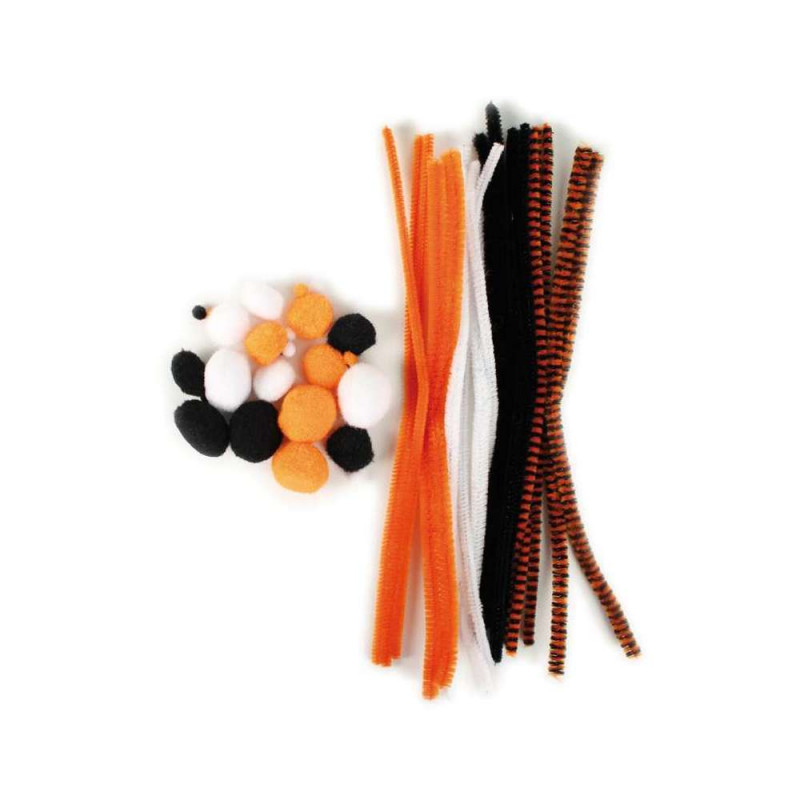 Assortiment pompons (x27) et chenilles (x20)