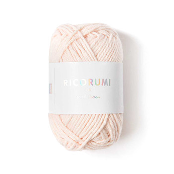 Pelote créative Ricorumi 100 % coton rose poudré -