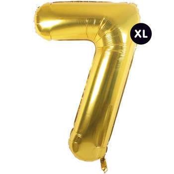 Ballon aluminium chiffre 7 doré, haut. 86 cm