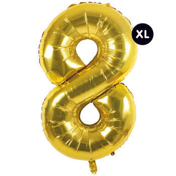 Ballon aluminium chiffre 8 doré, haut. 86 cm