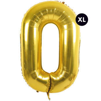 Ballon aluminium chiffre 0 doré, haut. 86 cm