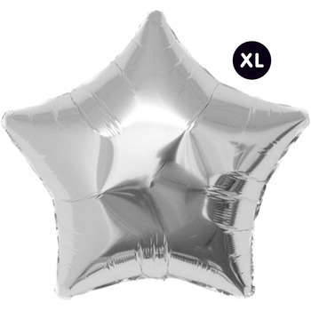 Ballon aluminium étoile argenté, haut. 86 cm