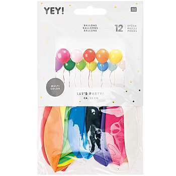 Ballons couleurs mixées, haut. 30 cm, x 12 pièces