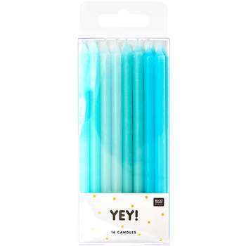 Bougie menthe mixe D. 0,7 x H. 12 cm (16 pièces)