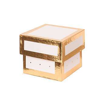 Boite cadeau rose et or carré recyclé - 5 x 5 x 4