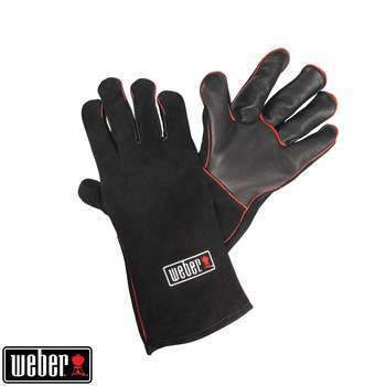Gants thermorésistants pour barbecue en cuir noir