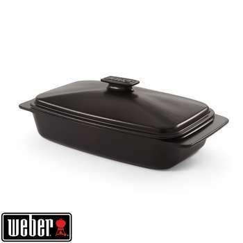 Cocotte en céramique noire - 42,1x22,6 cm