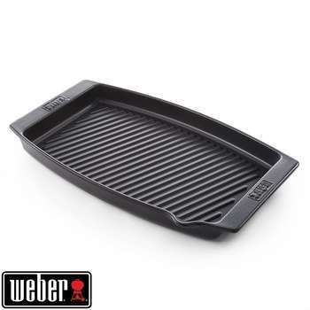 Plat à poisson pour barbecue en céramique noire -