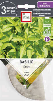 Graines de basilic citron Bio en disque pré-semé e