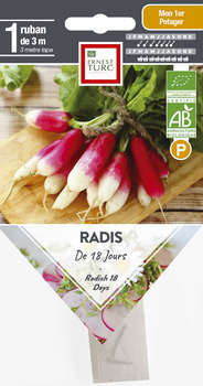 Graines de radis de 18 jours Bio en ruban pré-semé