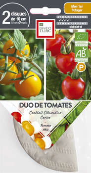 Graines de Duo de tomates Bio en disque pré-semé e