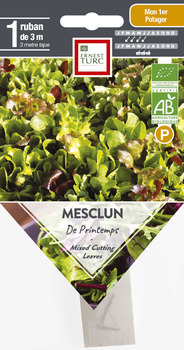 Graines de Mesclun de printemps Bio en ruban pré-s