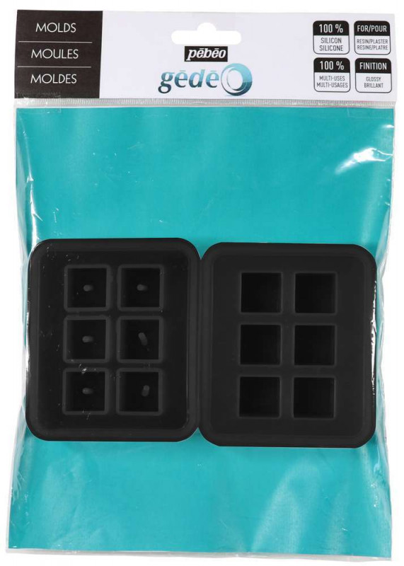 2 moules décoratifs en silicone - cubiques