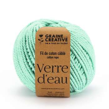 Pelote de coton cable vert d'eau ø 2,5 mm - 200 g
