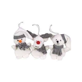 Suspensions blancs et gris en polyester H 8 cm