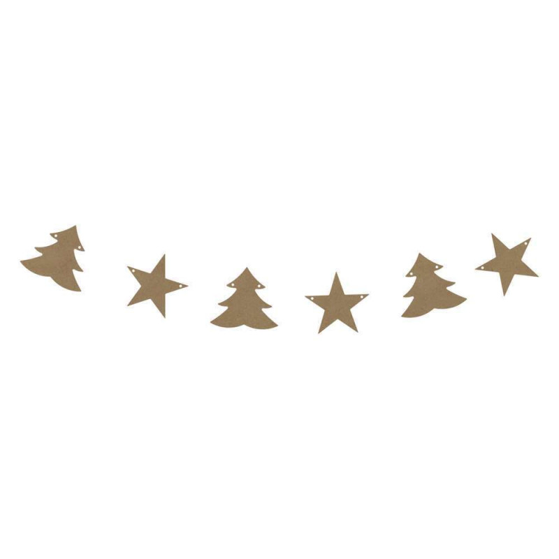 Guirlande sapins et étoiles corde à décorer