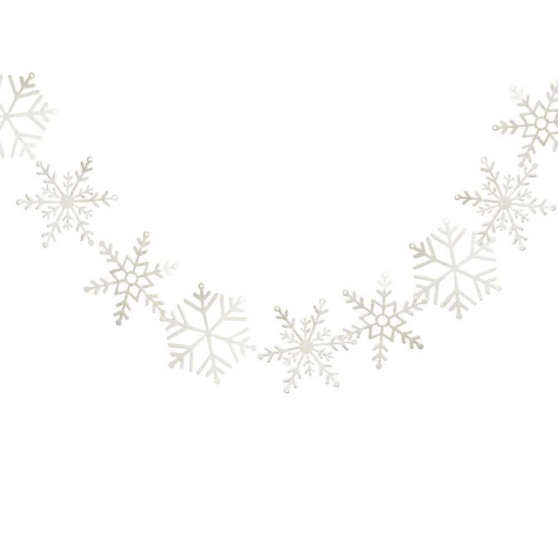 Guirlande de Noël flocon de neige pailleté