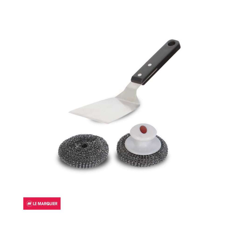 Kit de nettoyage pour barbecue avec spatule et bou