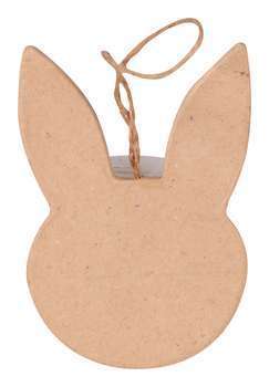 Tête de lapin plate à suspendre en papier maché