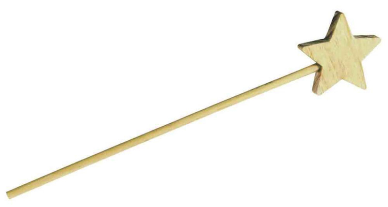 Baguette magique bois Etoile 30cm