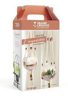 Kit suspension macramé : coton 15x25x10cm x2