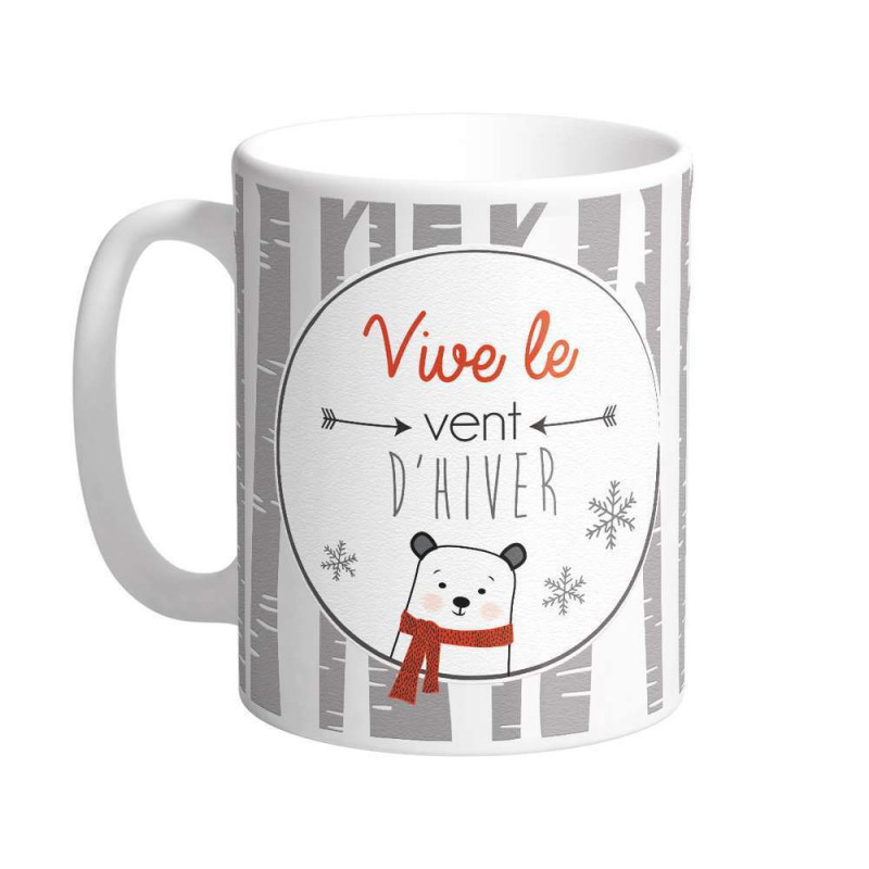 Mug Vive le vent : céramique, h.9,5xd.8cm