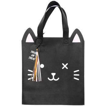 Sac cadeau chat noir, réutilisable