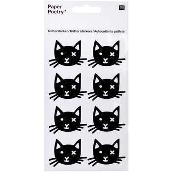 Autocollants pailletés tête de chat