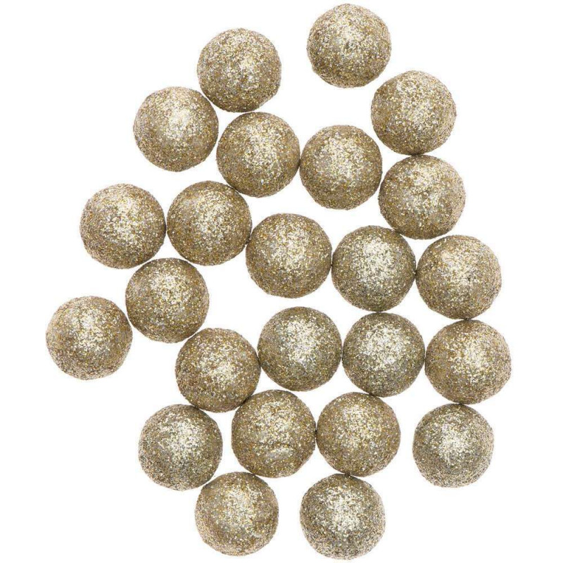 Boules paillettées décoratives médium Or