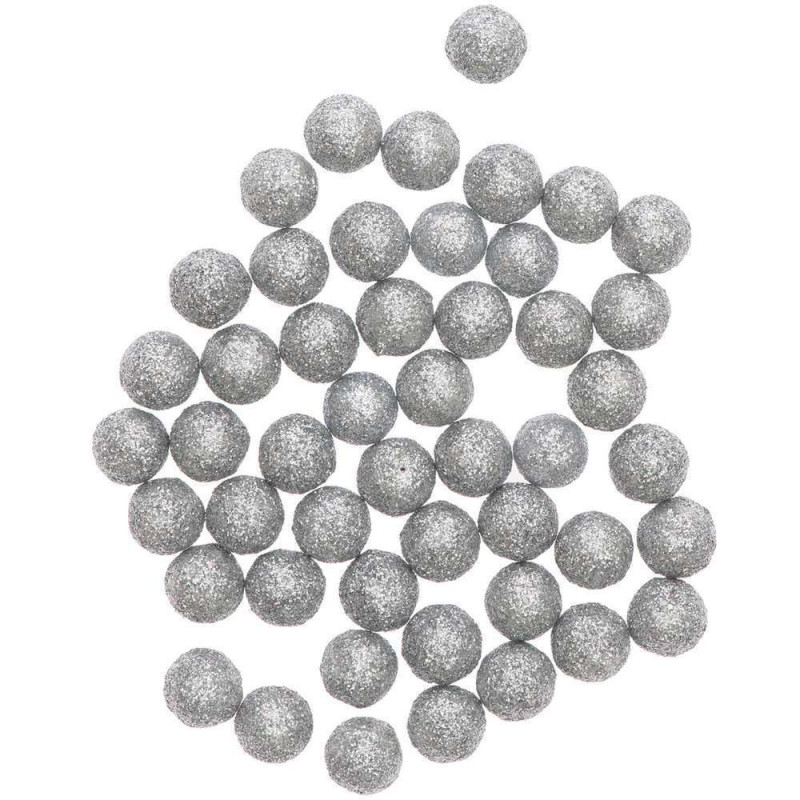 Boules Paillettées argent PM